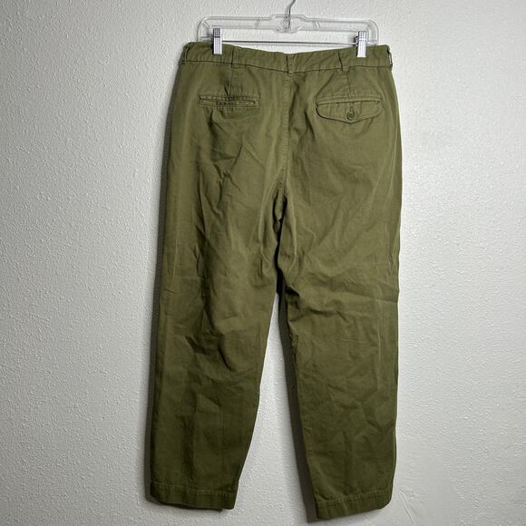 AYR The Metropolitan Cropped Pleated Twill Pants Green Size 10 - Picture 5 of 7